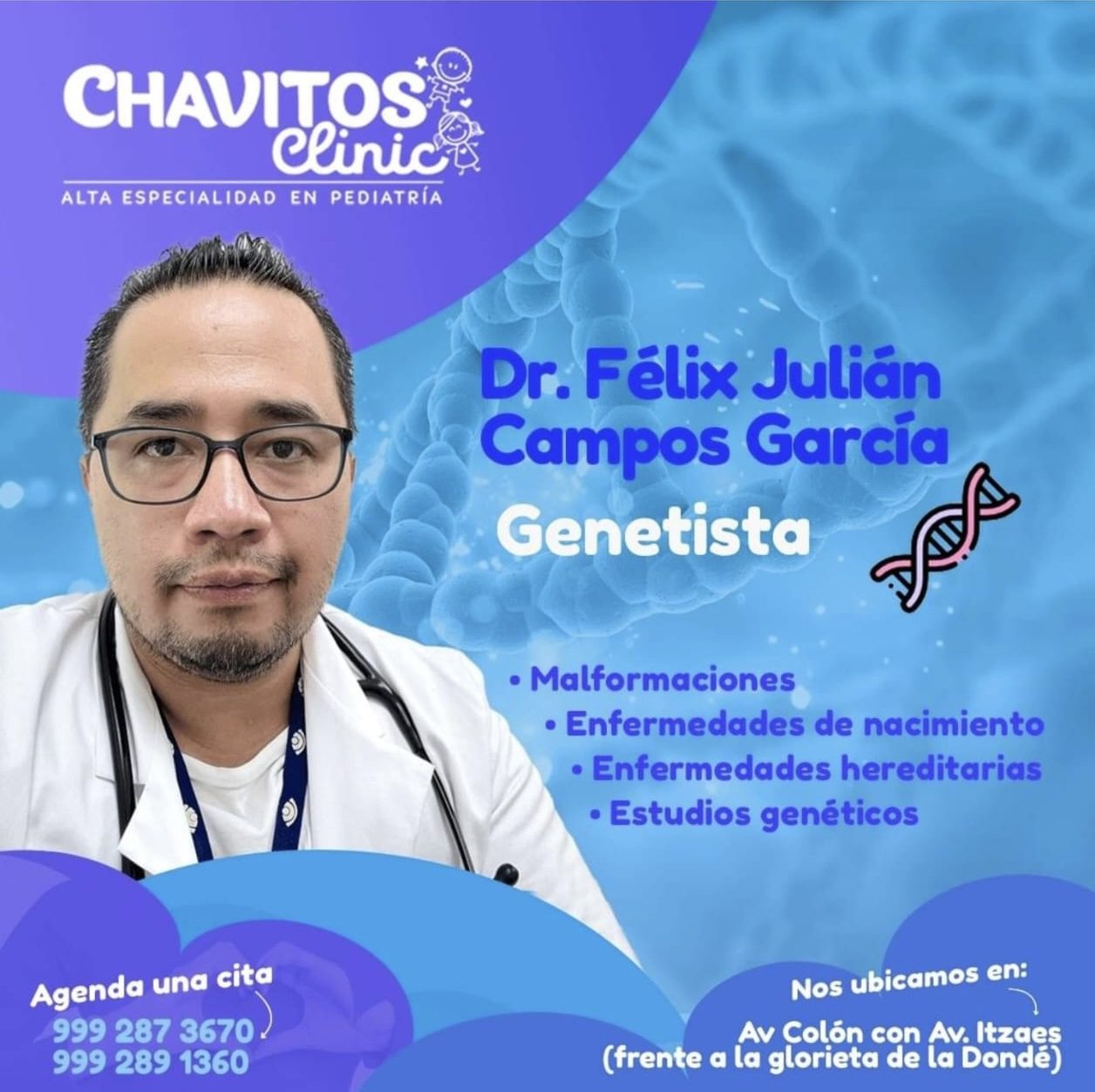 Dr. Félix Julián Campos García — Genetista, Chavitos Clinic